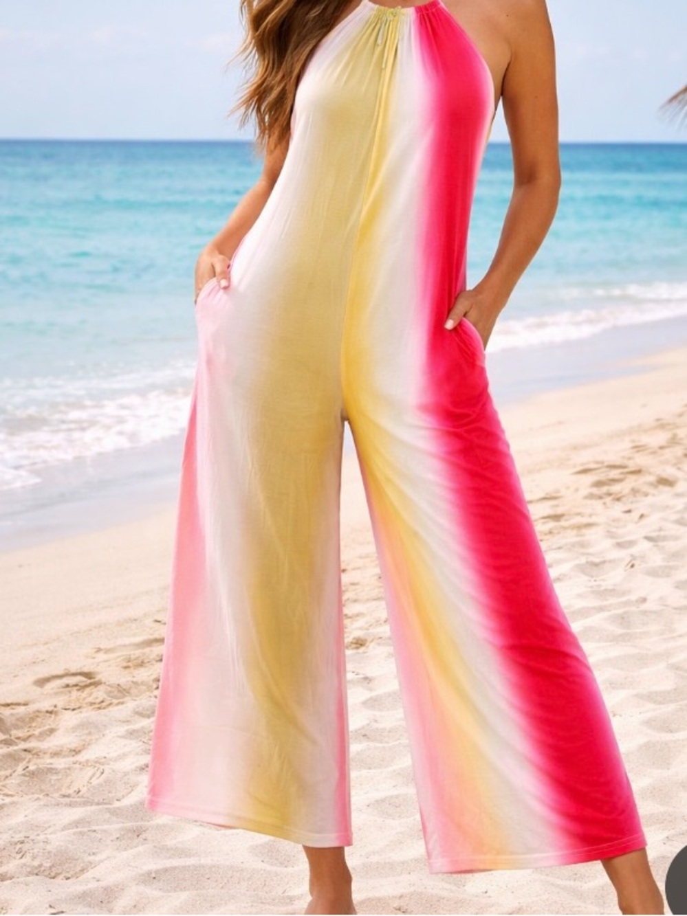 🔥 NWT DOSE multiple colors, stripes wide leg  summer jumpsuit size L.